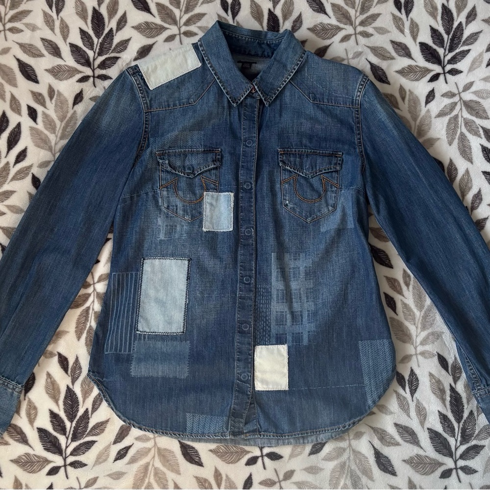 True Religion Blue Denim Shirt